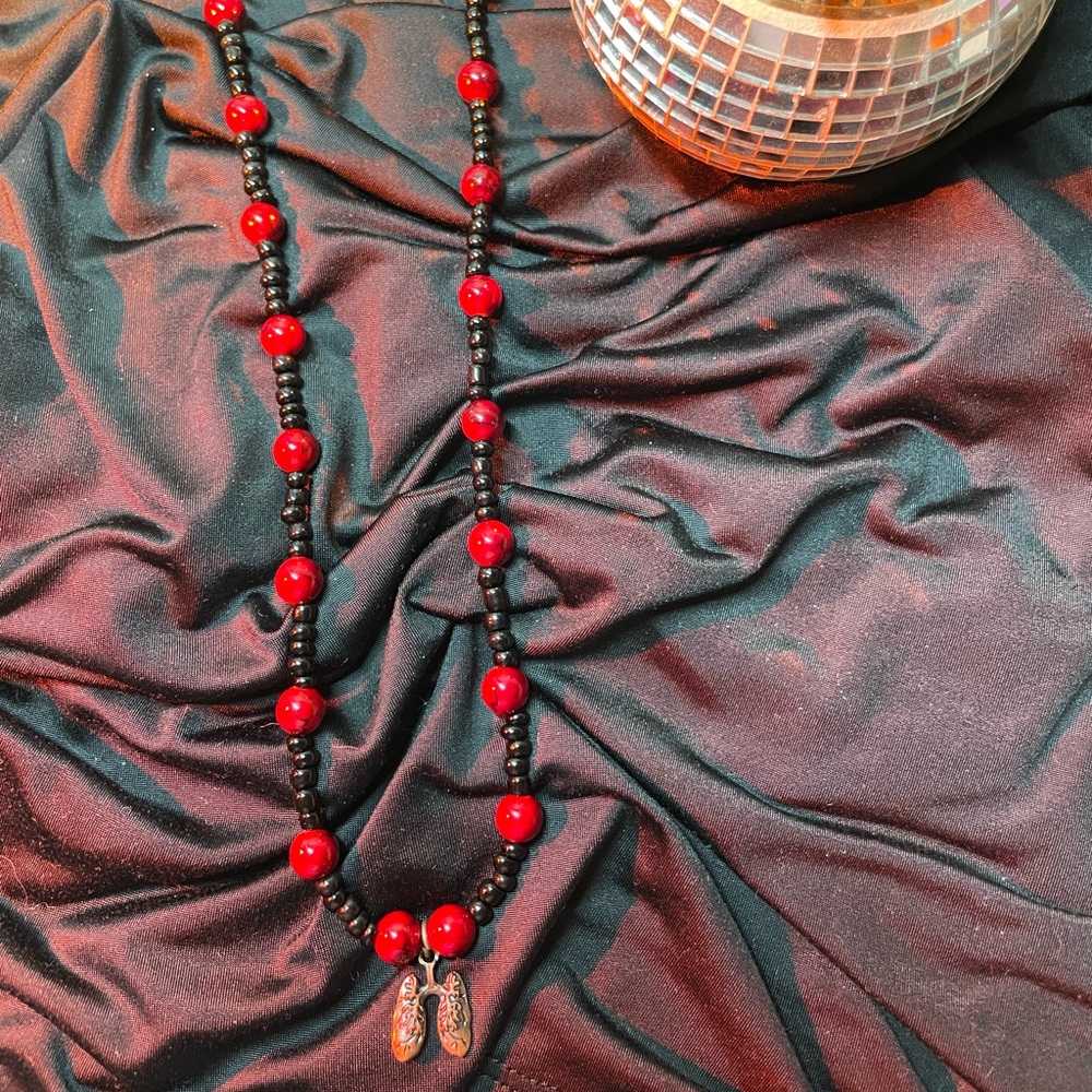 Anatomical lung handmade necklace